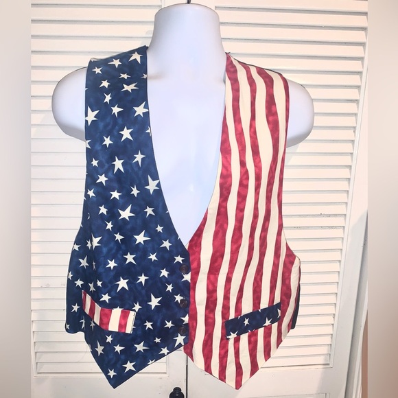 Vintage Other - Vintage JLN Patriotic American Flag Vest Men’s size XL